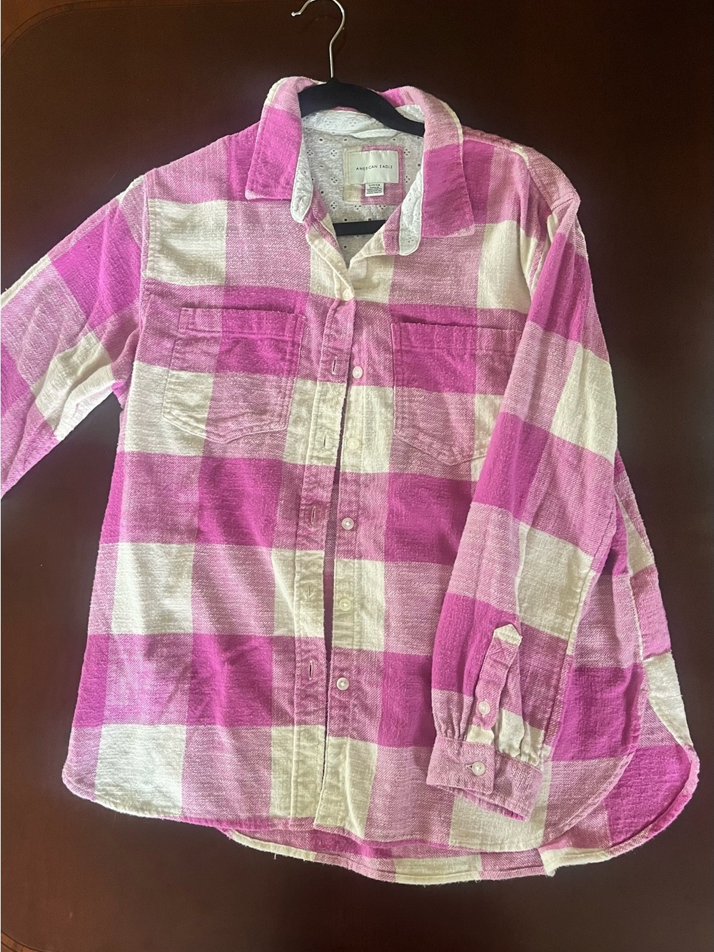 Pink Plaid Button Up Shirt